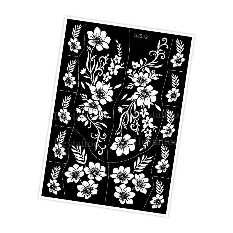 Waterproof Henna Stencil for Women Flower Mehndi Design Tattoo Stencil for Hand Foot Body Painting Tattoo Template Tatoo Tools