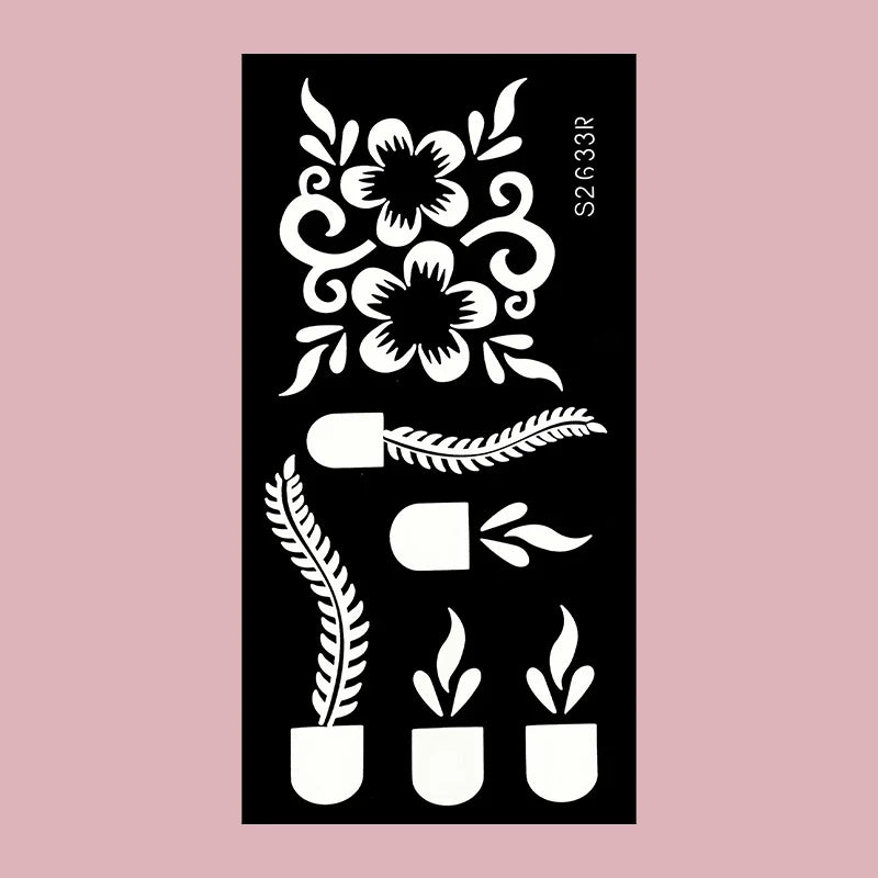 🌙 Layali Henna-Schablone „Moon Flower“ – Ramadan-Edition für Hände & Körperkunst ✨